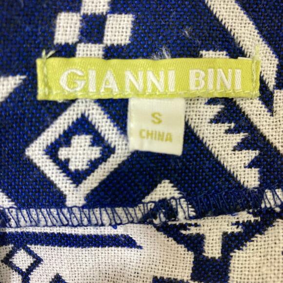 Gianni Bini navy white shorts ladies small geometric tribal print high rise - Picture 4 of 6